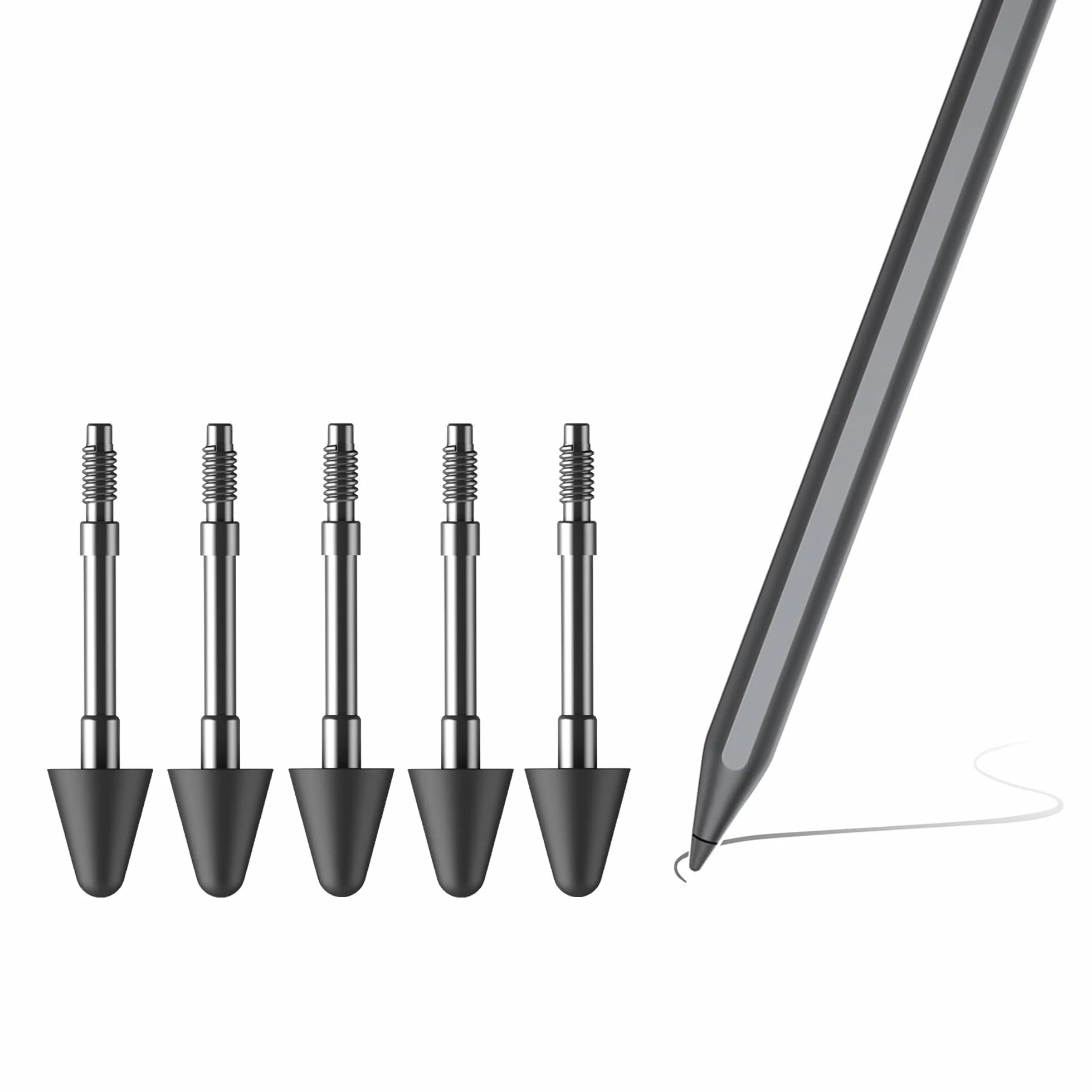 Punte di Ricambio Originali per Lenovo Tab Pen Plus/Pro 5 Pezzi Nero