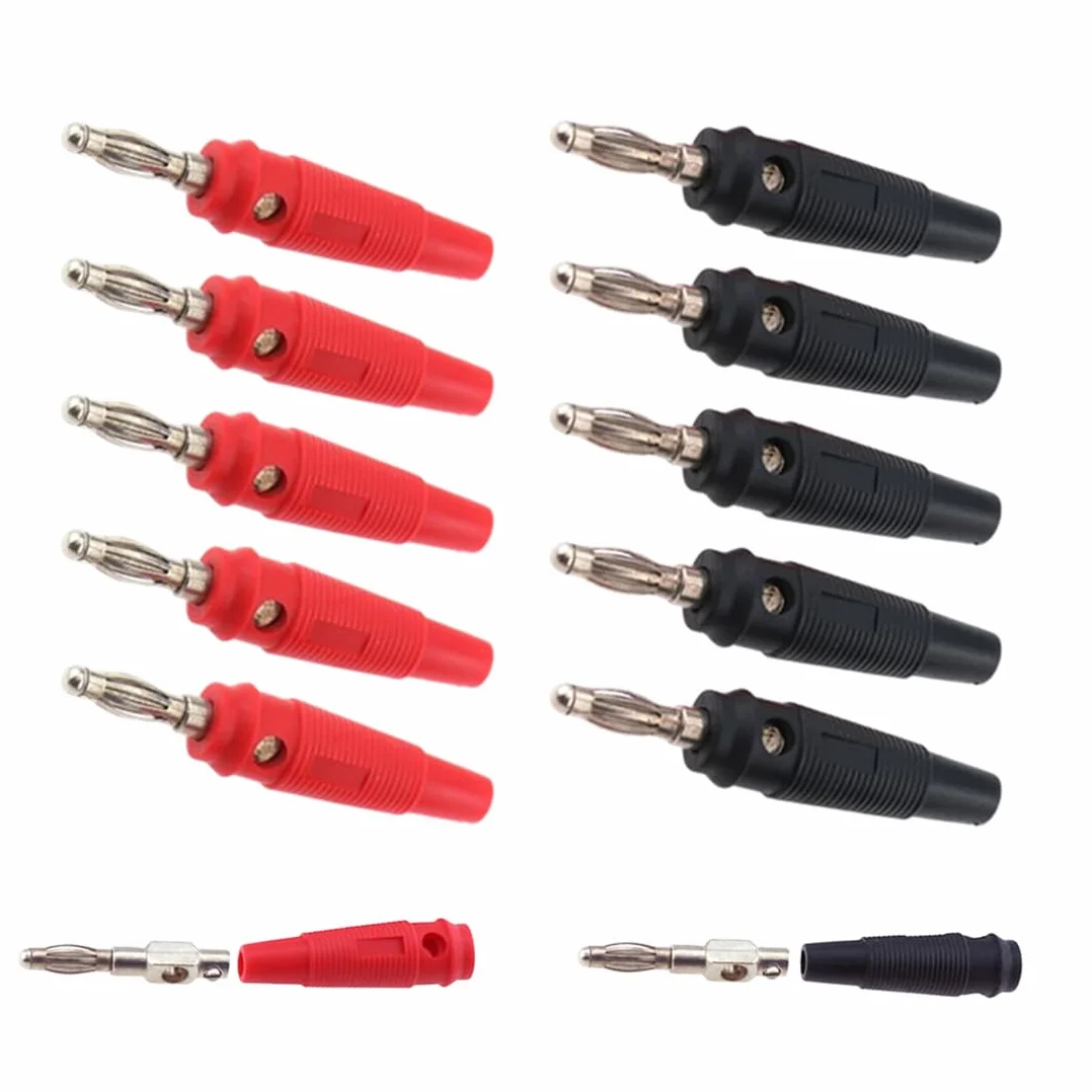 Set 10 Connettori a Banana 20A per Casse Audio 4mm Spinotti Altoparlanti