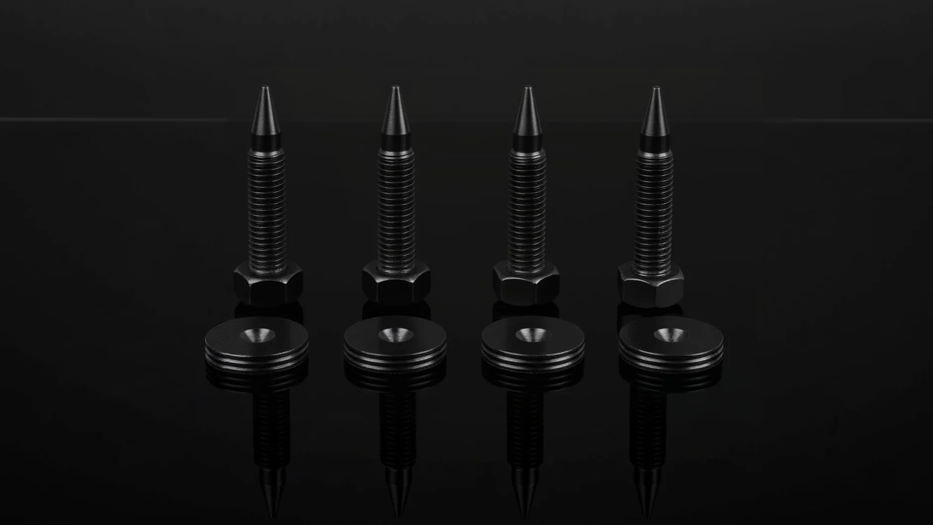 PrecisionGeek M6 Acciaio Annerito Spike Cono Absorber Altoparlanti Vite L-35mm Piedino 20mm 4pz