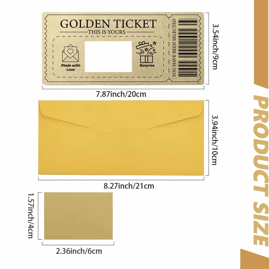 Biglietto d'Oro da Personalizzare 3 Pezzi con Etichetta Gratta e Vinci, Cartoline Regalo con Busta, Auguri Compleanno, Idee Regalo Originali per Donne (Dorato)