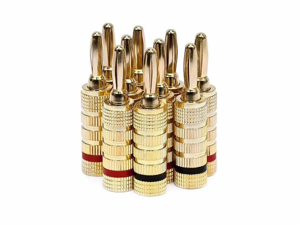 Monoprice Banana Plugs Chiuso a Vite 5 Paia Gold
