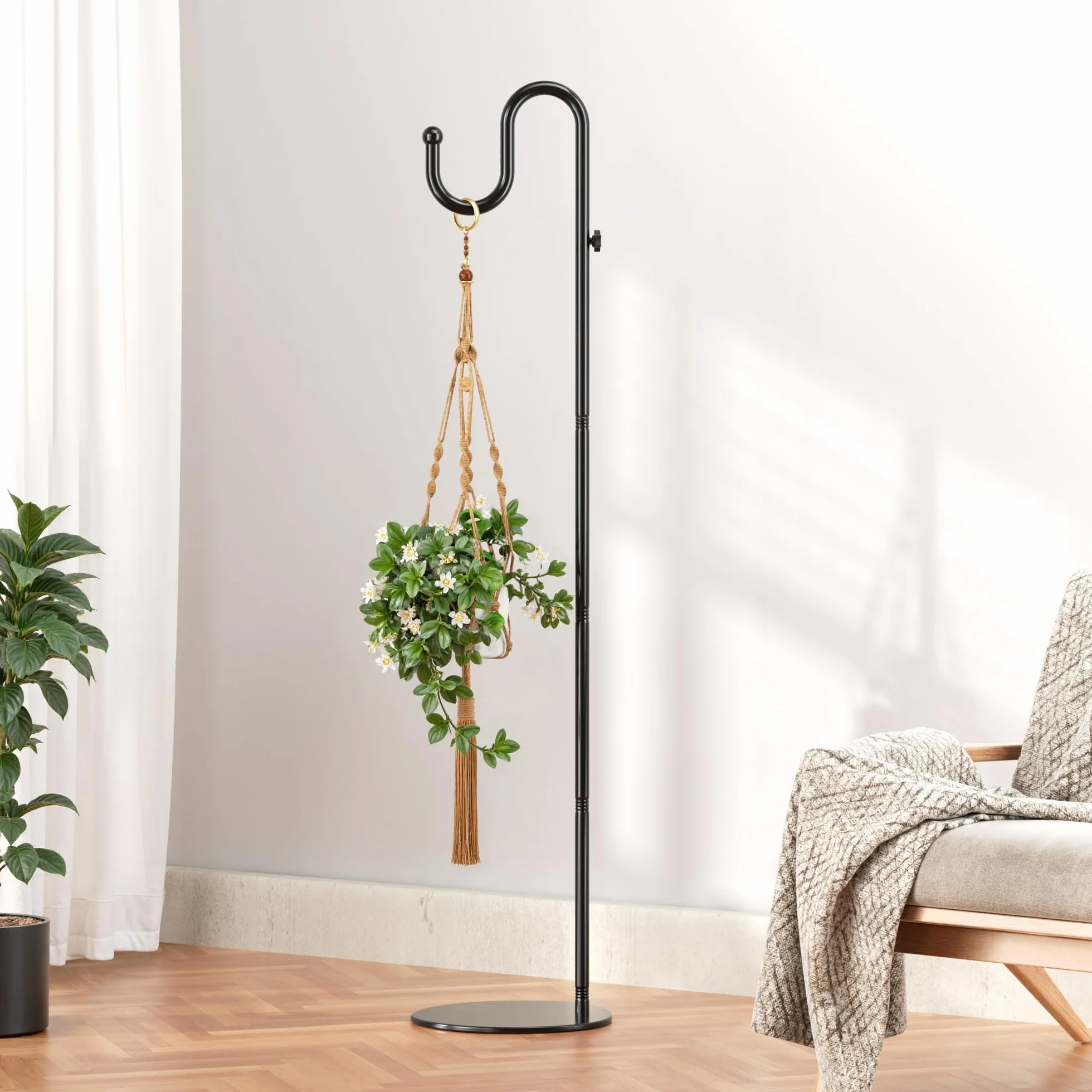 Saffruff 188 cm Gancio da pastore Supporto metallico indipendente Antiruggine