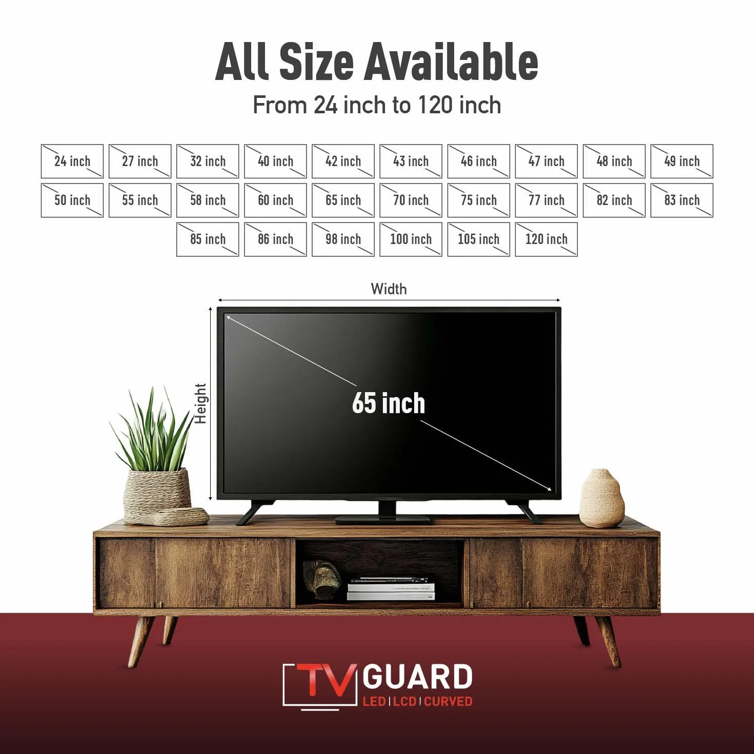 Protezione schermo TV Guard 100 pulgate Luce blu resistente ai raggi ultra trasparente 65 Inches