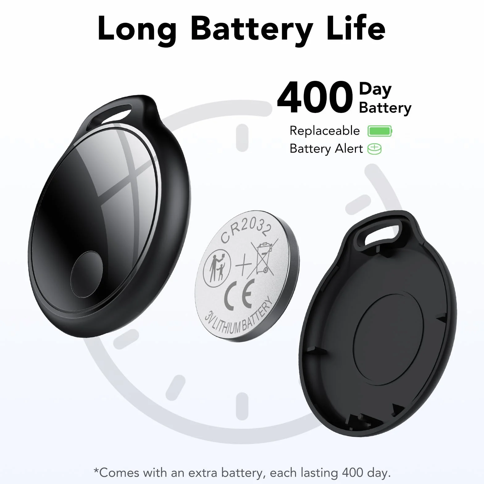 Air Tracker Tag 4 pezzi Nero GPS Tracker Bluetooth Compatibile con Apple Dov'è Localizzatore Chiavi