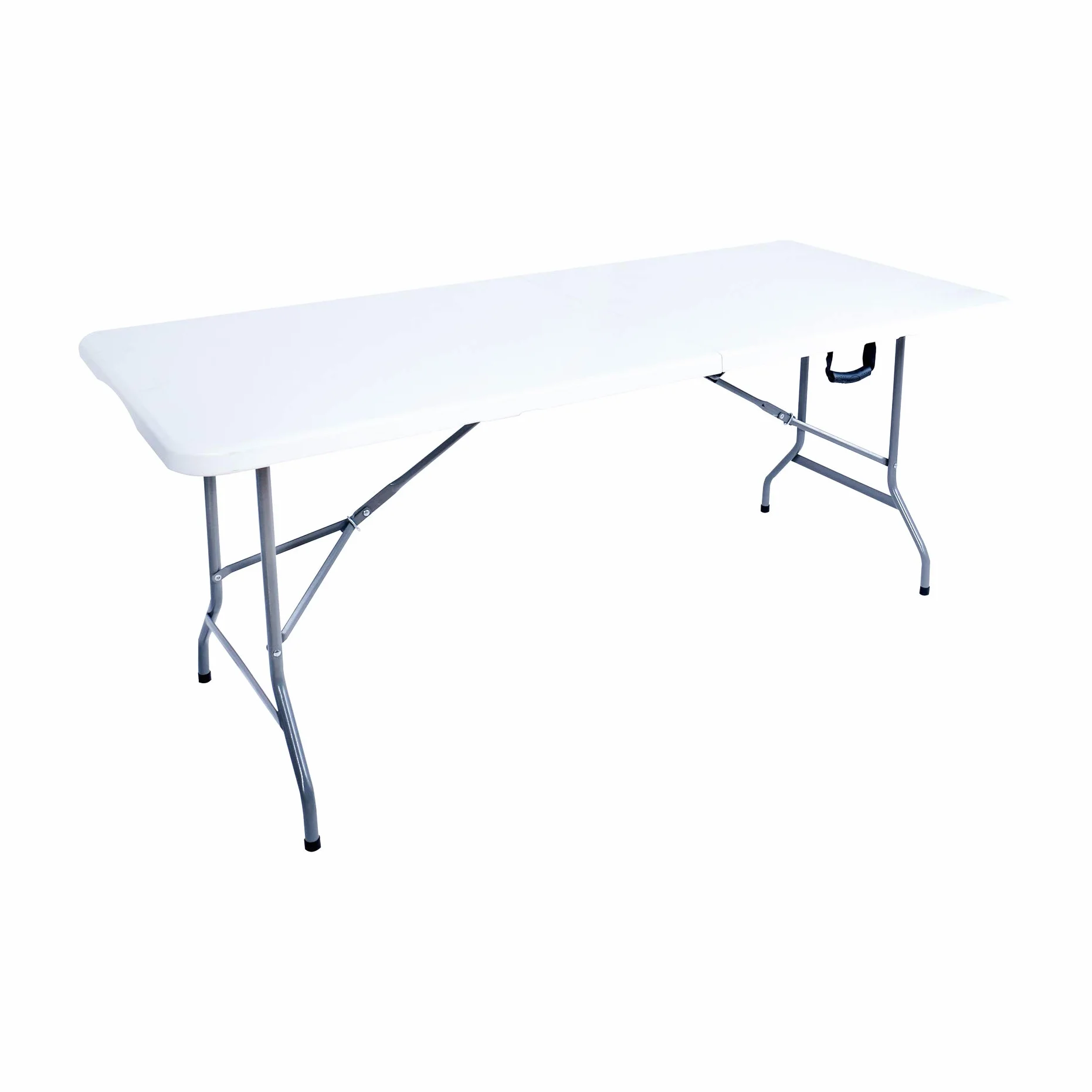 Rebecca Mobili Tavolo Richiudibile, Tavoli A Valigetta Bianco, Plastica Acciaio, Per Campeggio Giardino, Feste Sagre - Misure: 74 x180 x 74 cm (HxLxP) - Art. RE6579