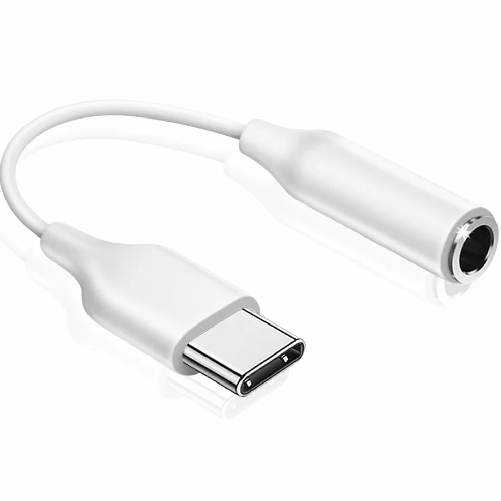 Adattatore USB C a Jack 3.5 mm per Cuffie, Compatibile con iPhone 17/16/15, Samsung Galaxy S25 S24 S23, Google Pixel, Bianco