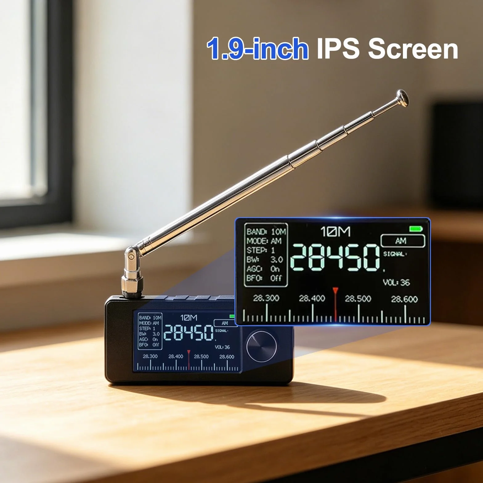 Mini SI4732 Radio ESP-32-S3 Master Control SI4732 Chip LSB USB AM FM Schermo IPS 4,8 cm Antenna Telescopica Antenna a Ciambella