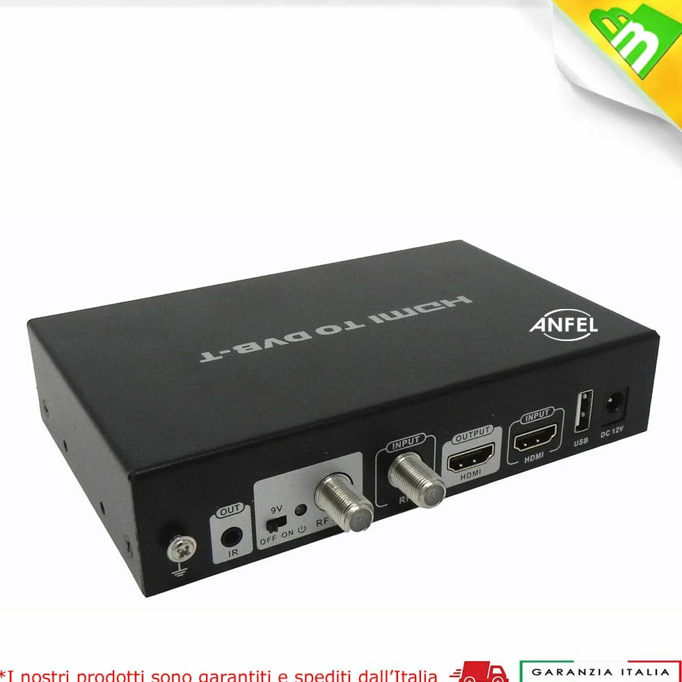 Modulatore Video HDMI DVB-T DVB-T2 FULL-HD Uscita RF Digitale Terrestre con Ingresso Passante per Sky e Telecamere 1080i/P
