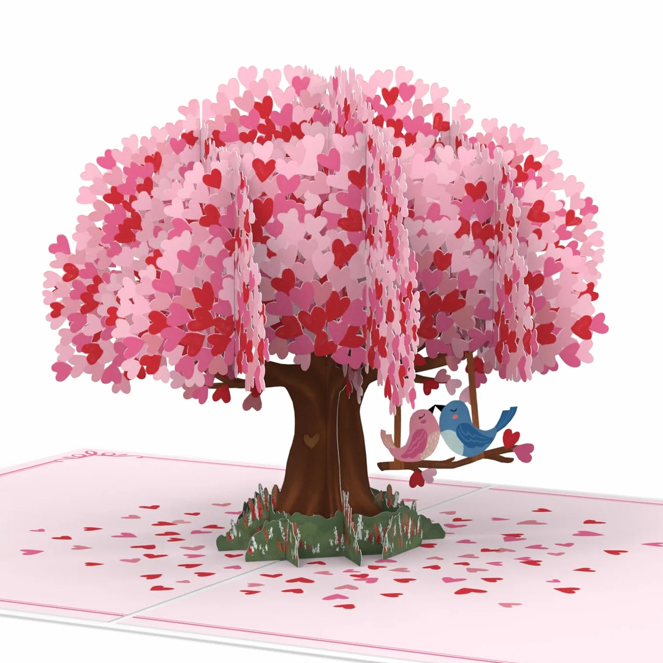 Papercrush® Pop-up Biglietto 3D Albero di Cuore con Tortora - Biglietto Auguri Romantico per Anniversario Fidanzamento per Lui e Lei