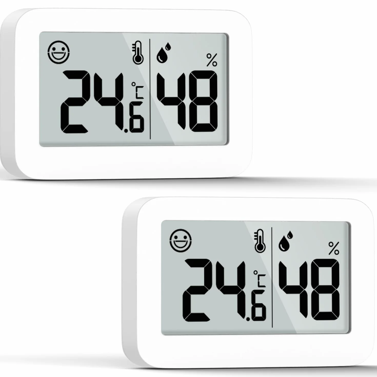 DOOMAY 2-Pack Mini Igrometri per Interni, Misuratore di Umidità Digitale con Temperatura Celsius