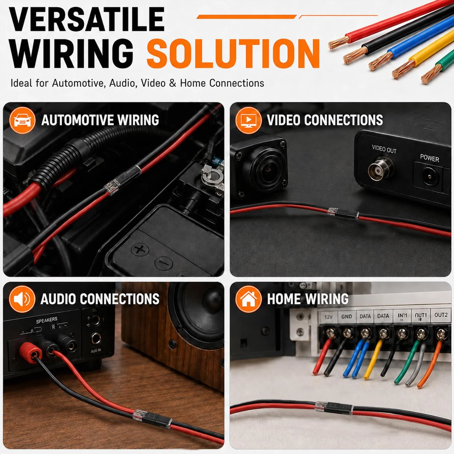 Connettori Rapidi Elettrici 60 Pezzi 18-22 AWG per Cavi Auto LED