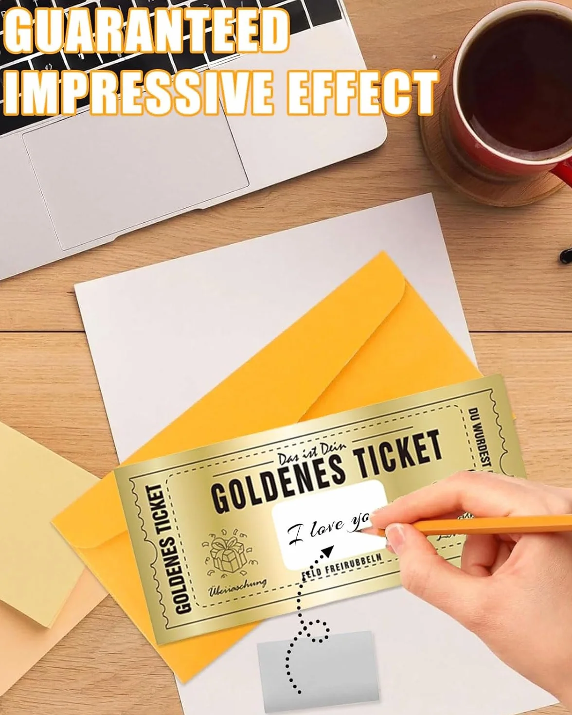 Biglietto Regalo Personalizzabile Golden Ticket Gratta e Vinci 5 Pezzi