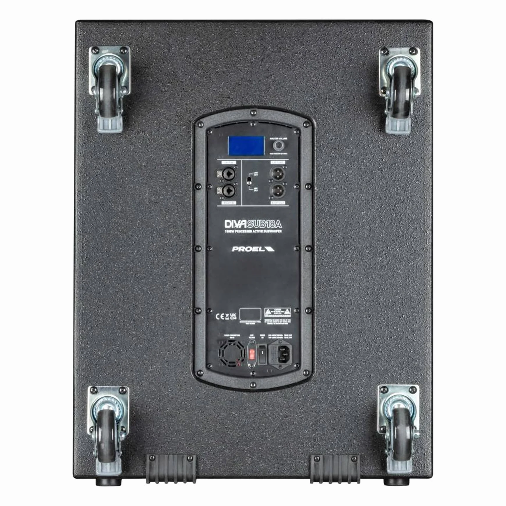 PROEL DIVASUB18A Subwoofer 18" 1500W Picco Display LCD Controllo Manopola Singola Nero
