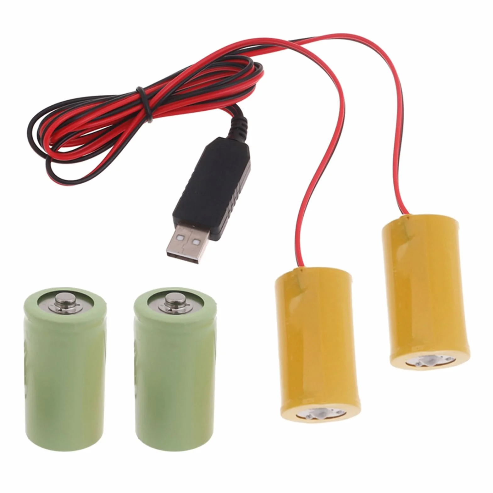 Zestaw 2w1 Eliminator di Batteria Alimentatore USB Sostituire 3V LR20 D