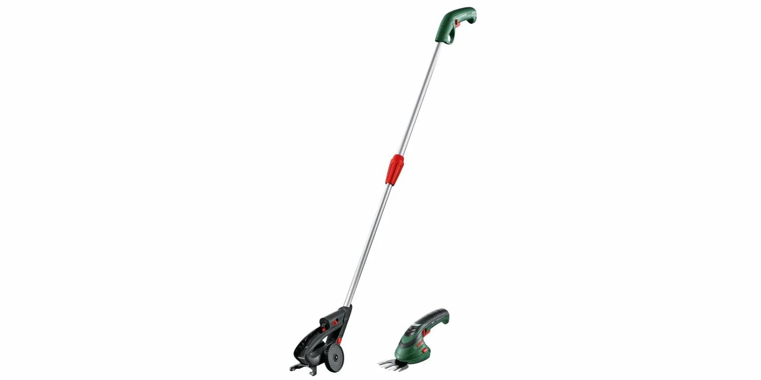 Bosch Isio - Set di forbici per erba a batteria (3,6 V, distanza lame: 8 mm, nella scatola)