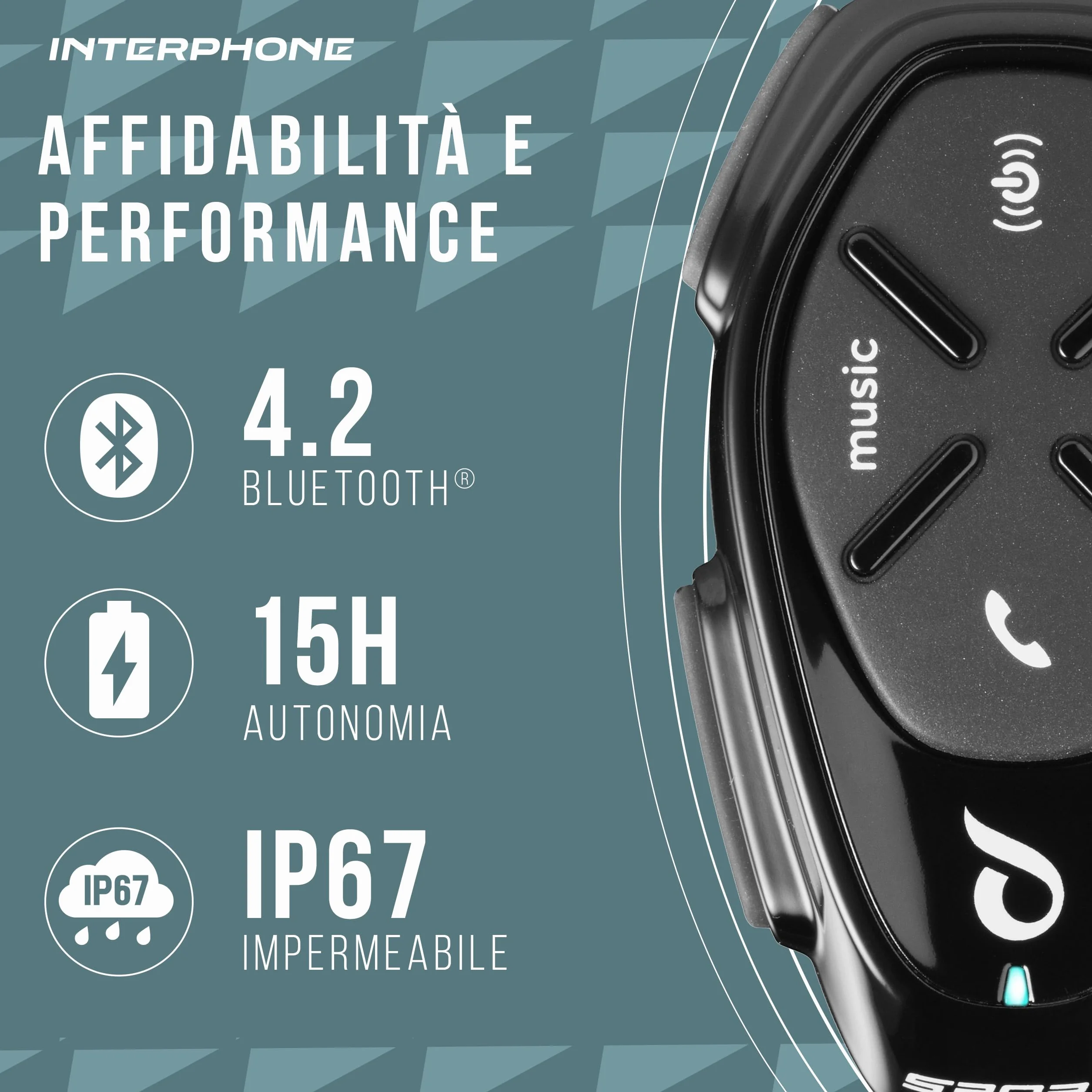 INTERPHONE SPORT HD Doppio Interfono Casco Moto Auricolari HD Hifi 40mm 4 Motociclisti 1Km Autonomia 20 Ore Impermeabile GPS TFT Universale 2024