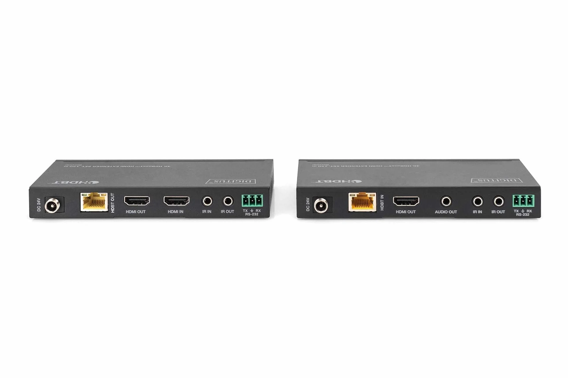 DIGITUS DS-55508 Estensore HDMI HDBaseT UHD 4K/60 Hz 120 m LAN Set Trasmettitore Ricevitore IR RS232 HDCP 2.2