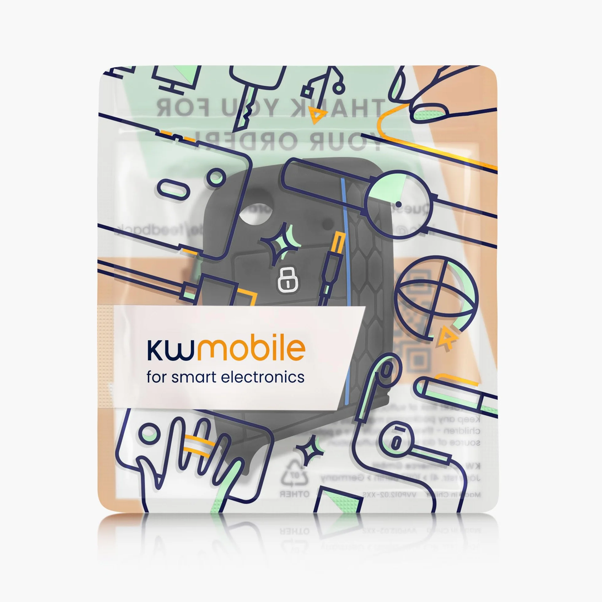kwmobile Custodia Coprichiave Compatibile con VW Golf 7 MK7 3 Tasti Cover Telecomando Chiave Auto Nero Blu
