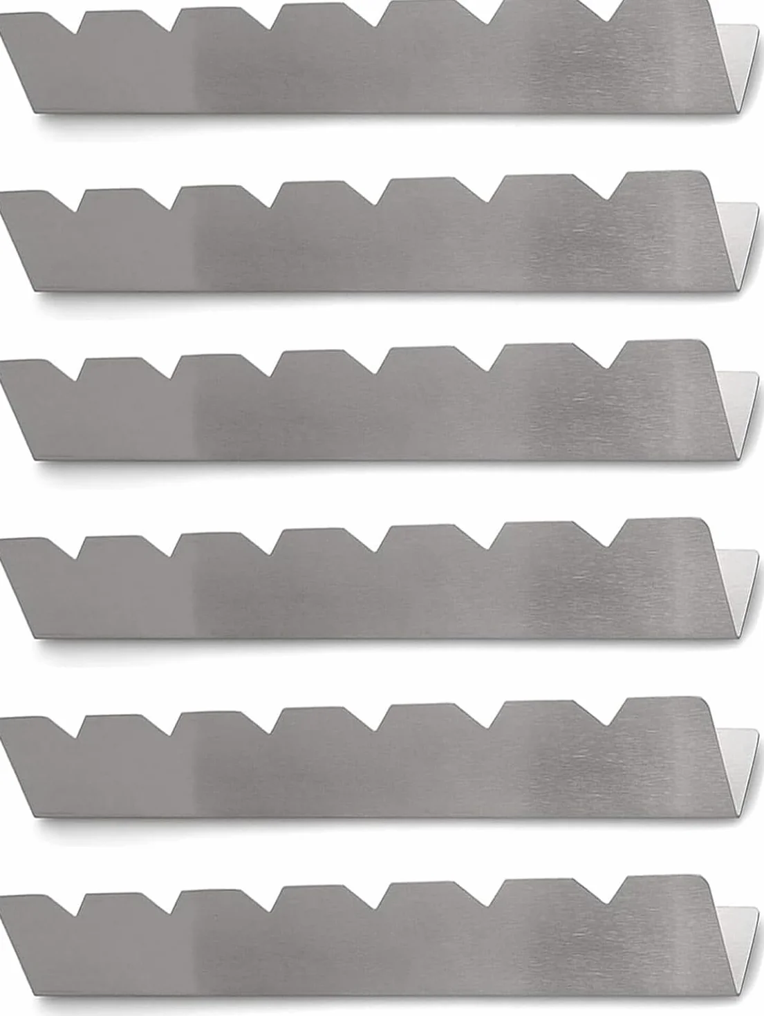 Griglia per spiedini per 6 spiedini. Realizzato in Metallo Acciaio Inox. Lunghezza Rack 30 cm, Altezza 4 cm, Larghezza Base 3,5 cm (6 Pezzi