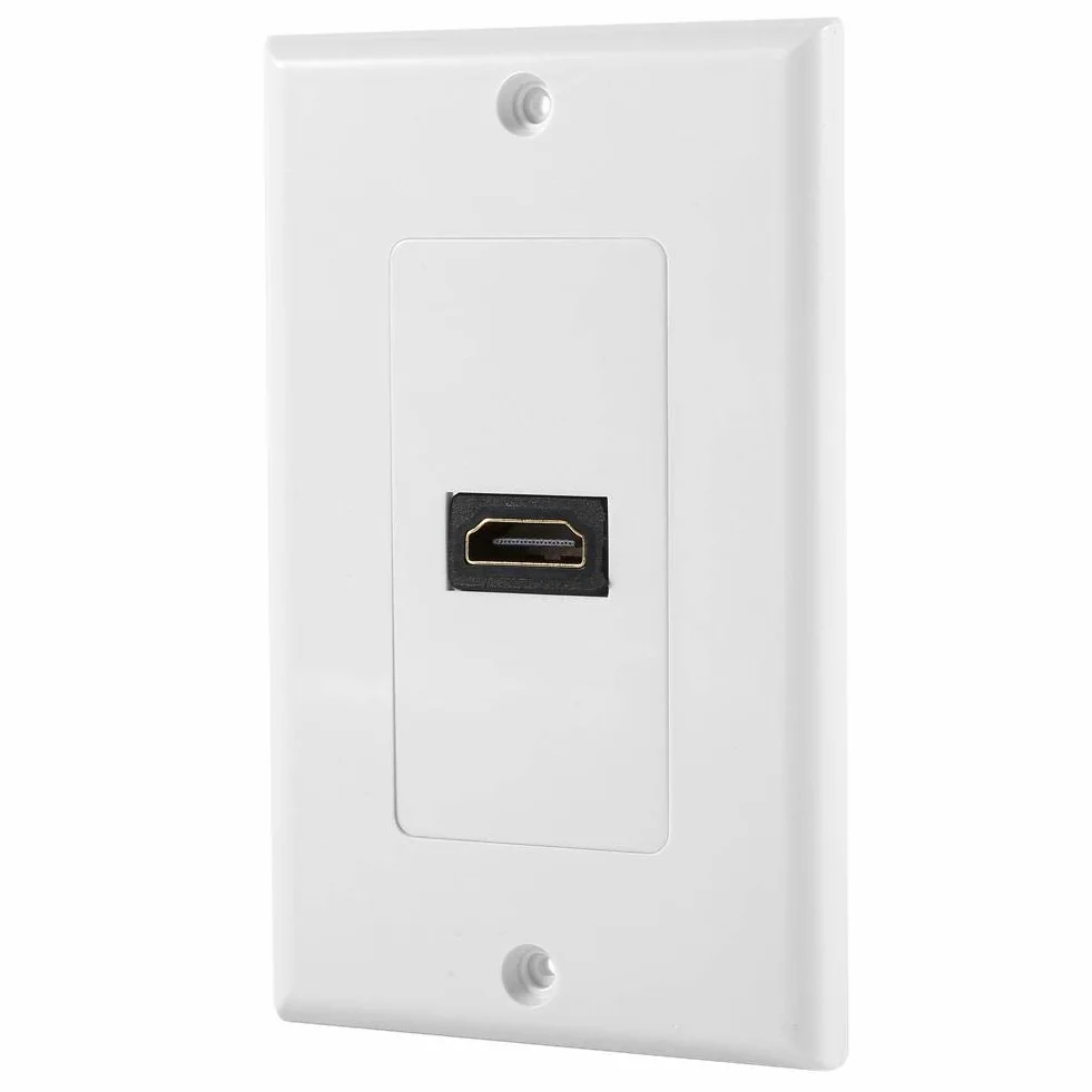 Piastra da parete HDMI femmina placcata in oro 1 porta bianco