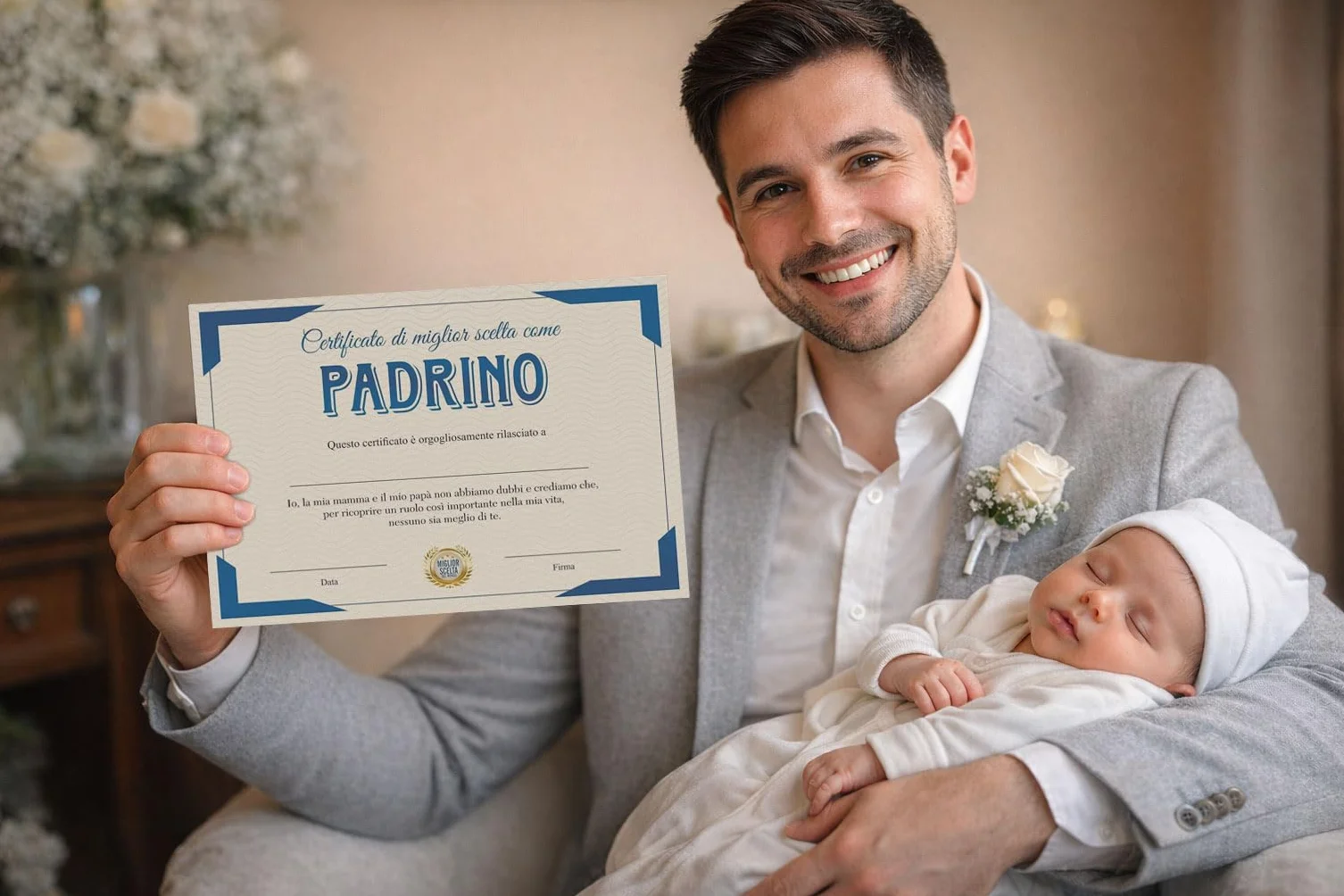 GHIBLI Certificati "Vuoi Essere la Mia Madrina e il Mio Padrino" con Buste - Idea Regalo Diploma Battesimo Bimbo Bimba