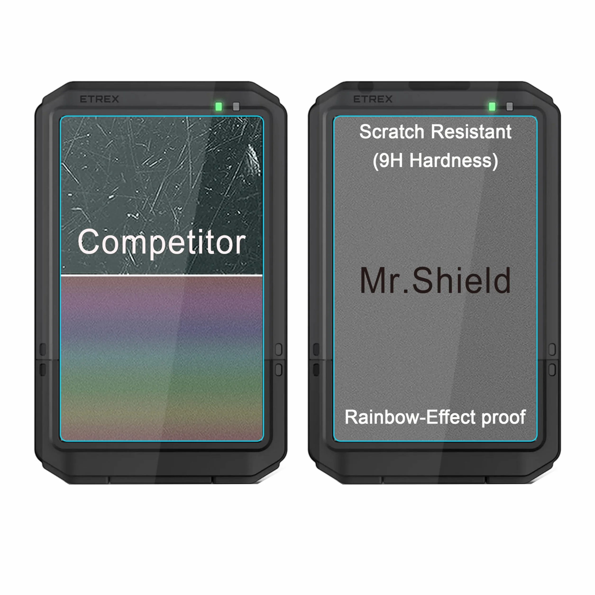 Mr.Shield Pellicola Protettiva Vetro Temperato 9H per Garmin eTrex Touch 3 Pezzi