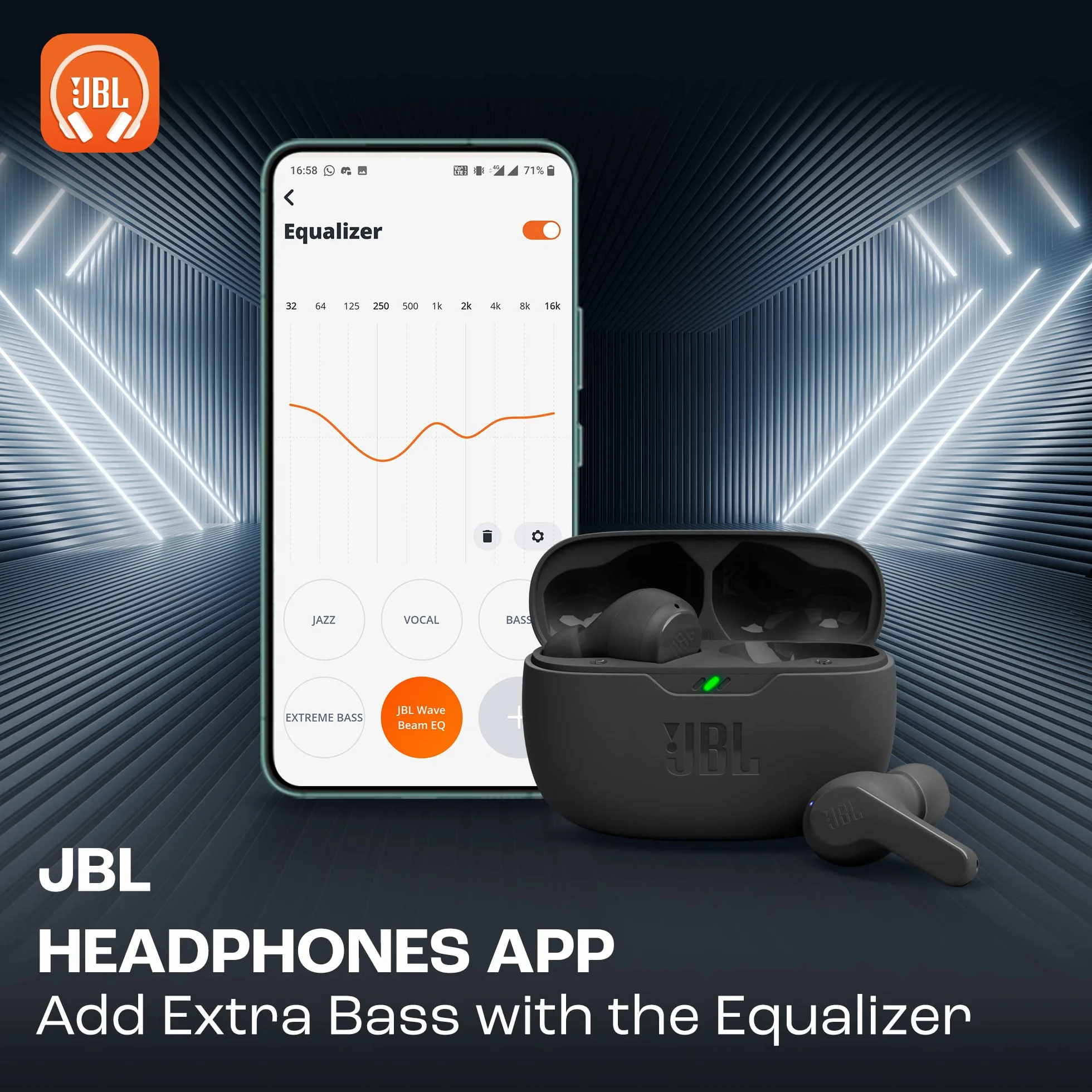 JBL Wave Beam Bezprzewodowe Słuchawki Dokanałowe Bluetooth 2022