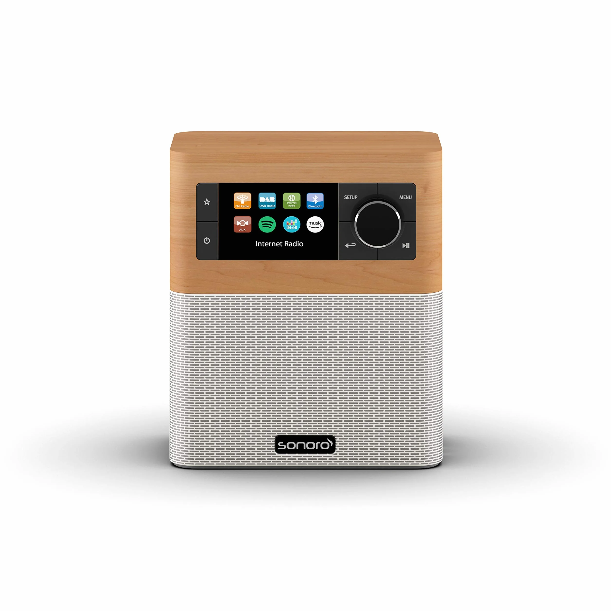 Sonoro Radio Internet Bluetooth DAB+ FM WLAN MP3 Spotify Amazon Deezer resistente agli schizzi acero bianco