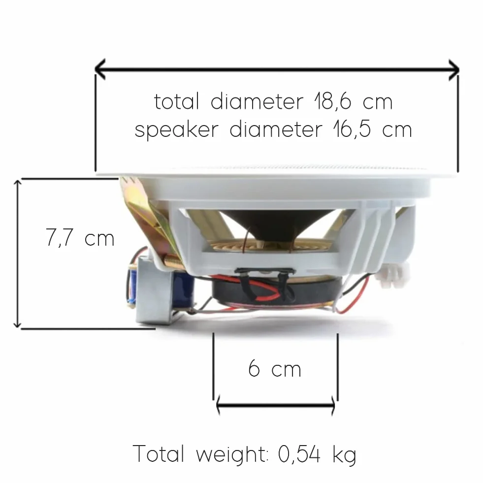 POWER DYNAMICS CSPB6 Altoparlante da Incasso 18,6 cm 5 W RMS 8 Ohm 92 dB SPL 1 Pezzo