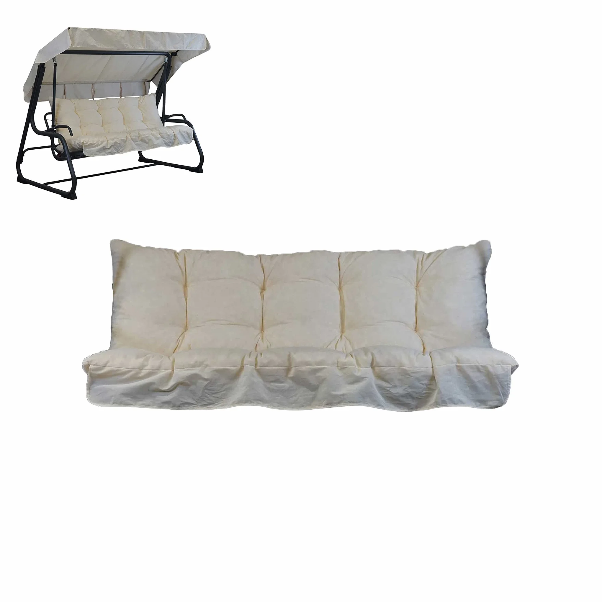 TECNOWEB Cuscini per Dondolo 4 posti (170x52x12cm) - Incluso Anche Il tettuccio Coordinato - 100% Made in Italy - Ideale per Esterni (Giardini e Cortili) - Telaio Non Incluso
