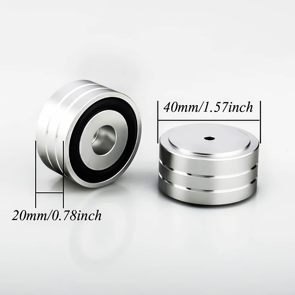 Tertullus 4 piedini HiFi in alluminio 40 mm × 20 mm Silver ammortizzatore vibrazioni per giradischi subwoofer
