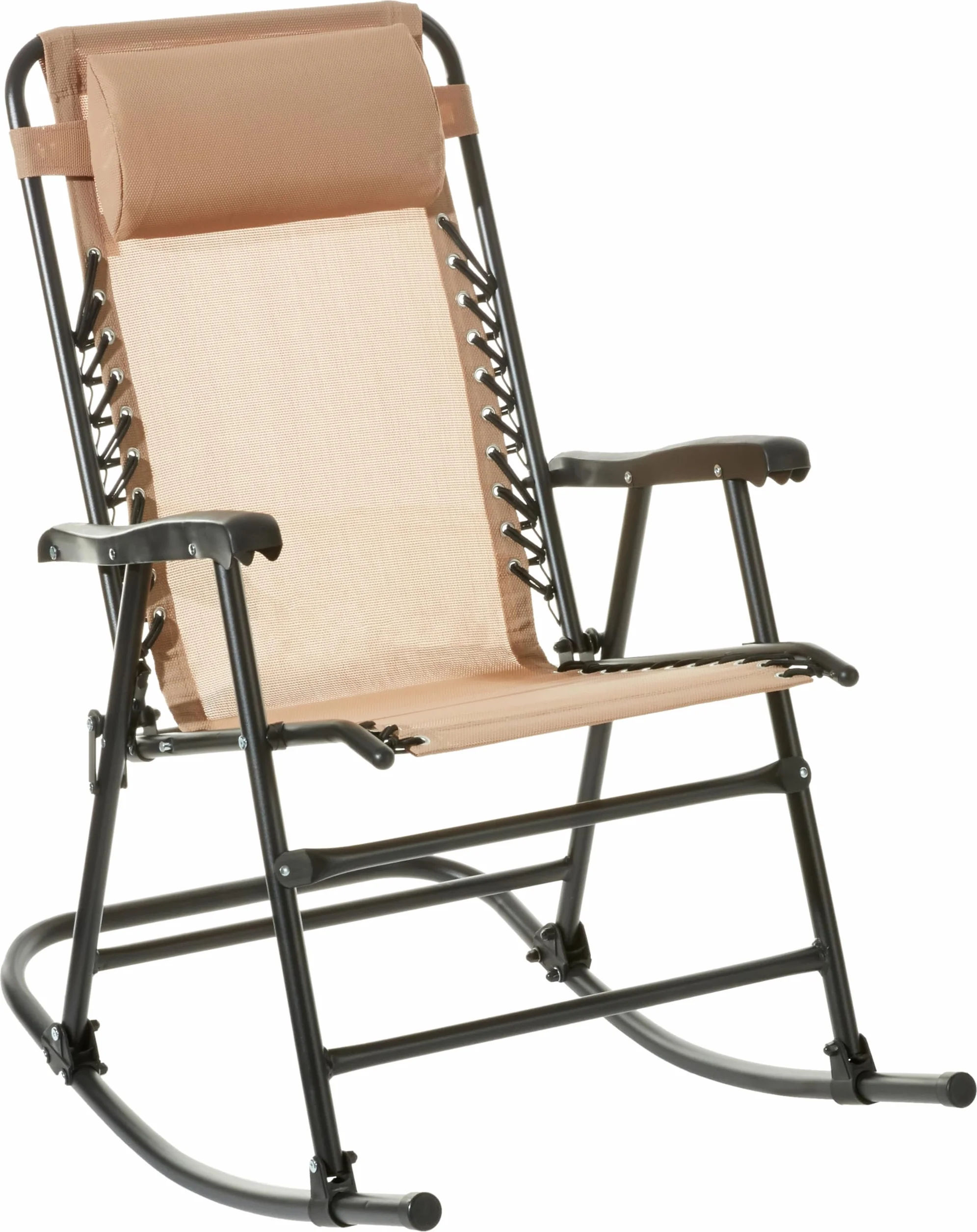 Amazon Basics Sedia a dondolo pieghevole, Beige, 98 x 95 x 66 cm