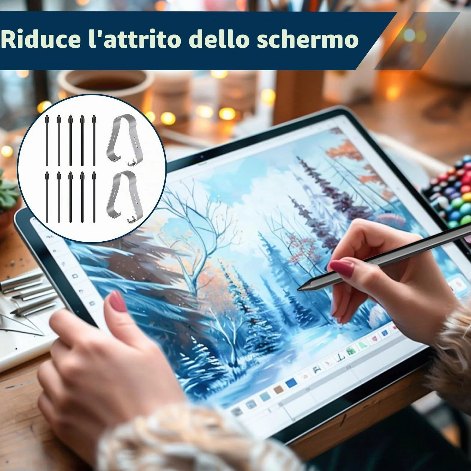 Punte di Ricambio per Pennino Samsung Galaxy Tab S9 FE+ S9+ S9 FE S9 S9 Ultra S6 Lite S7 FE S10 Ultra S10+, Alta Precisione, Nero