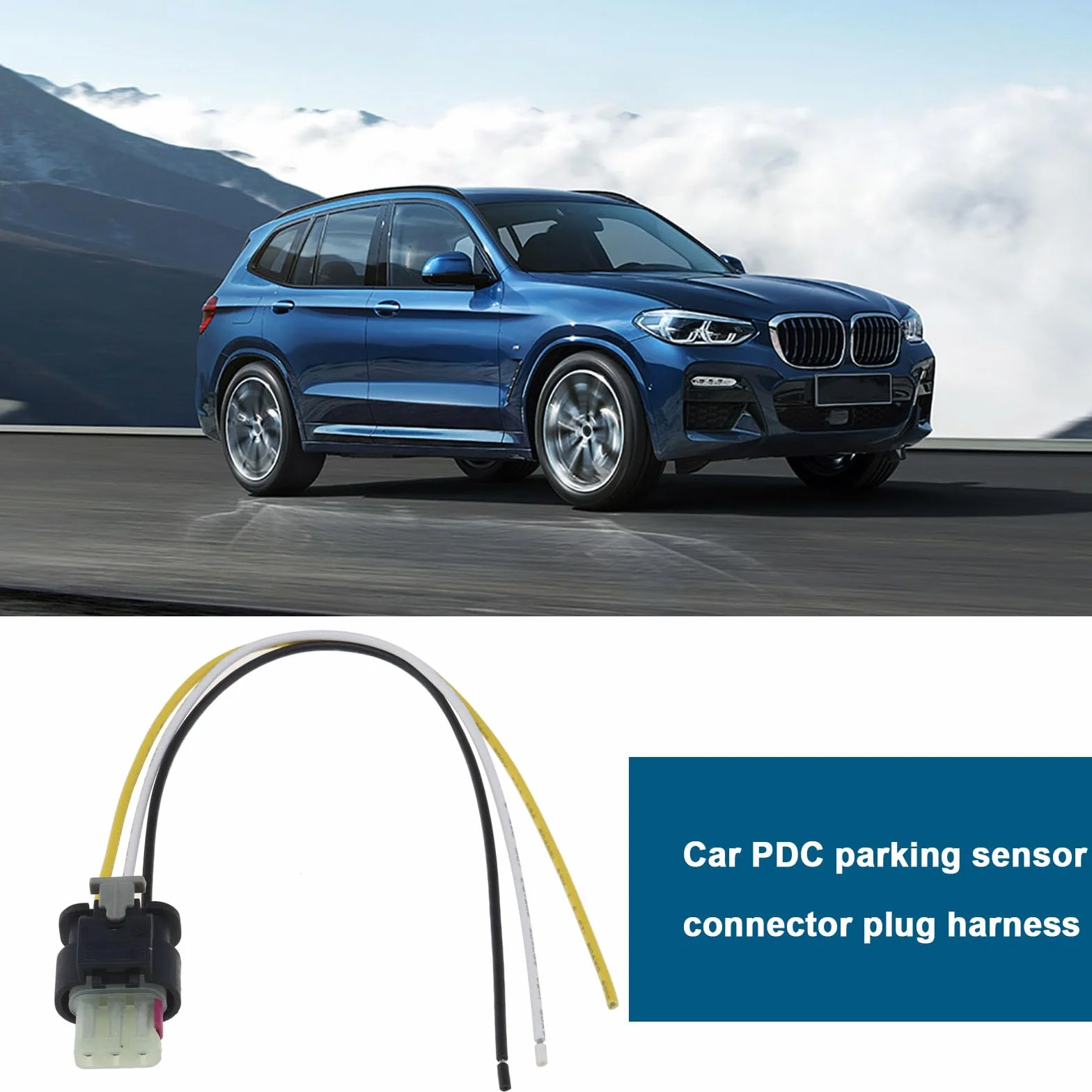Connettore sensore di parcheggio PDC a 3 pin 2359997 compatibile con BMW X3 F25 X5 E70 F10 F11 15 cm
