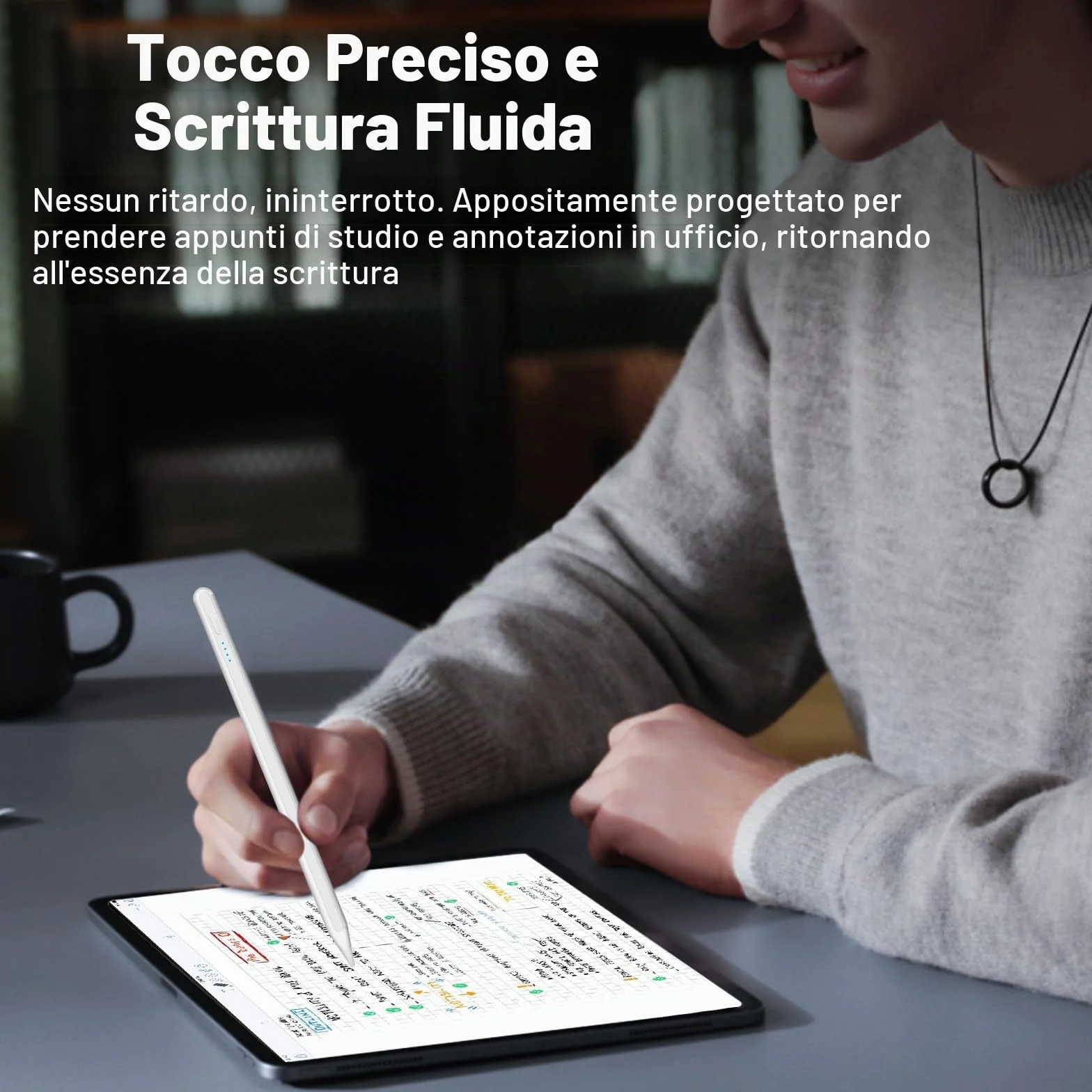 Penna Stylus per iPad 2018-2025 con Ricarica Rapida, Palm Rejection, Attacco Magnetico, Compatibile iPad Pro/Air/Mini/iPad