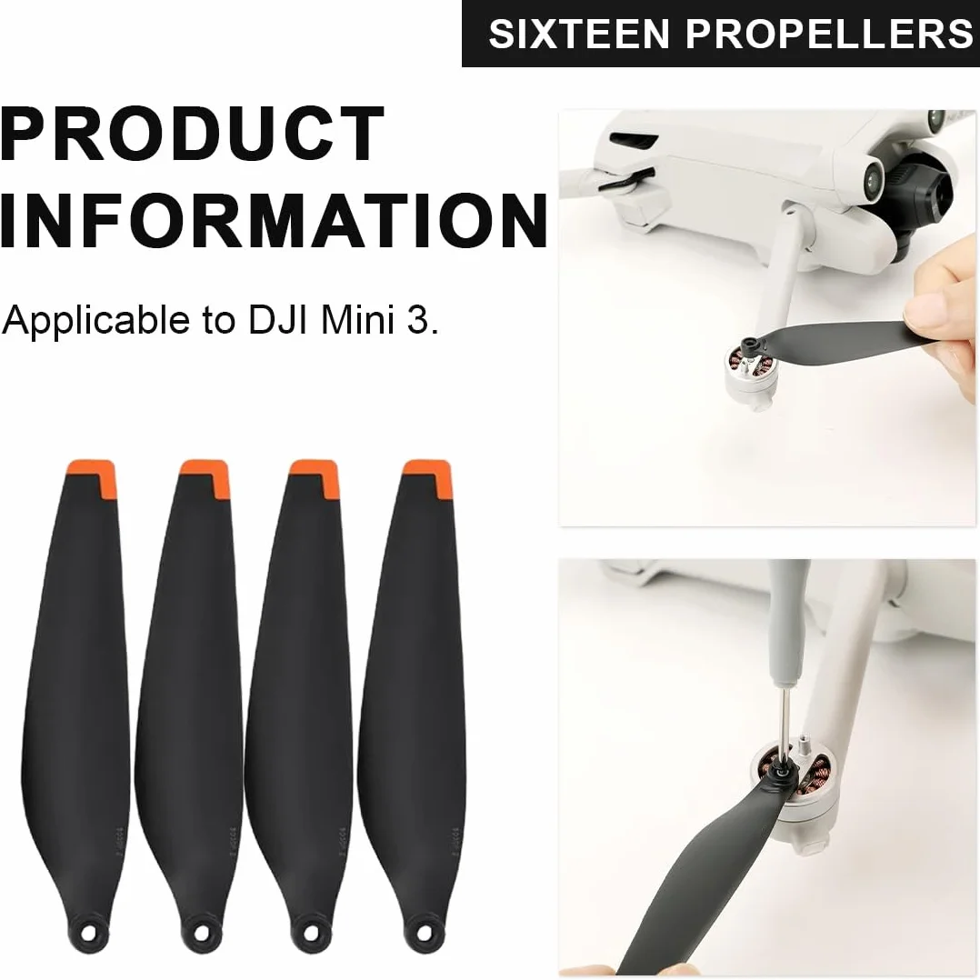 Eliche Mini Compatibili con Mini 3, Ricambio Drone, Rilascio Rapido, Basso Rumore, Accessori Drone
