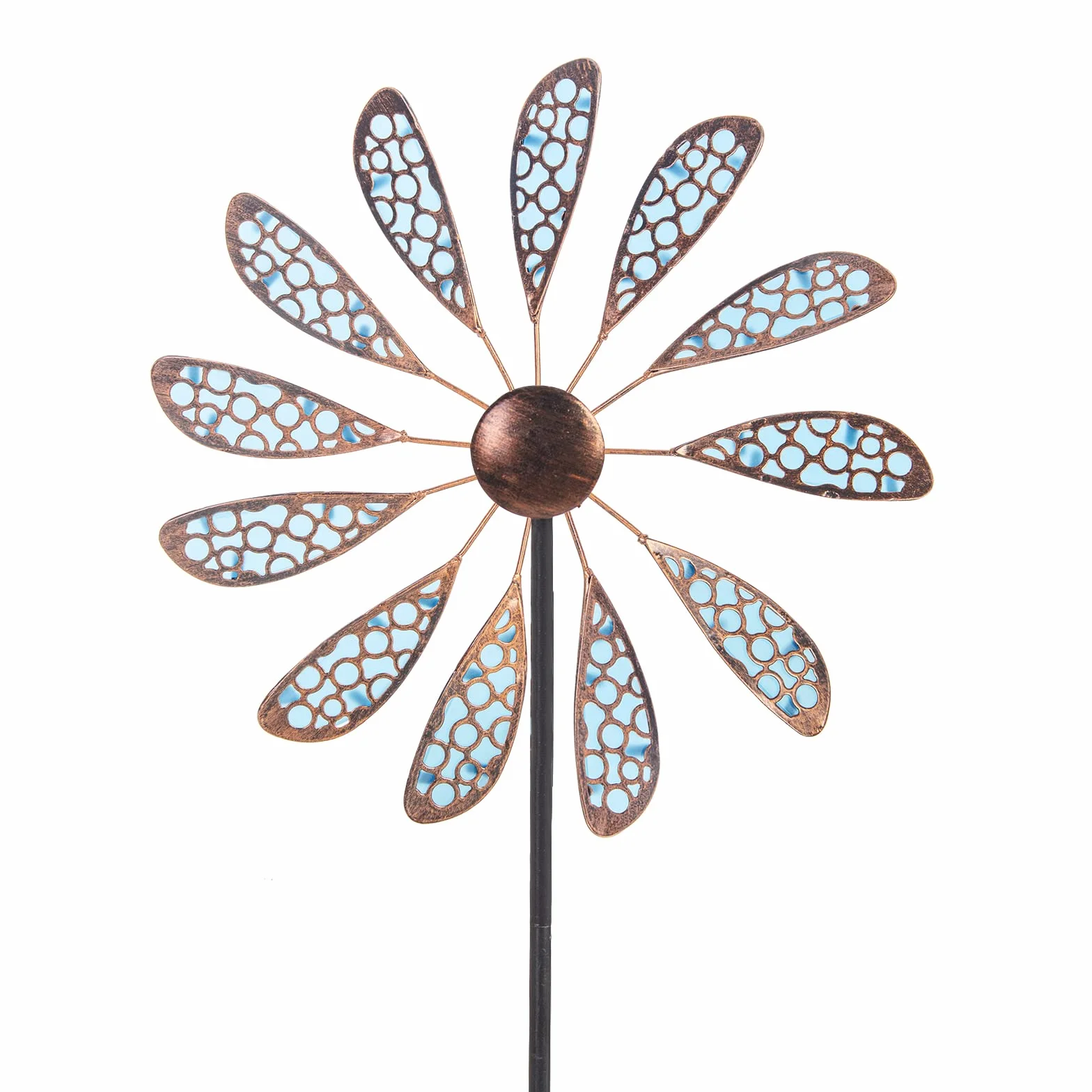 DREAMYSOUL Girandola a vento da esterno da 83,8 cm, in metallo, impermeabile, fluorescente, per giardino, patio, prato, decorazione