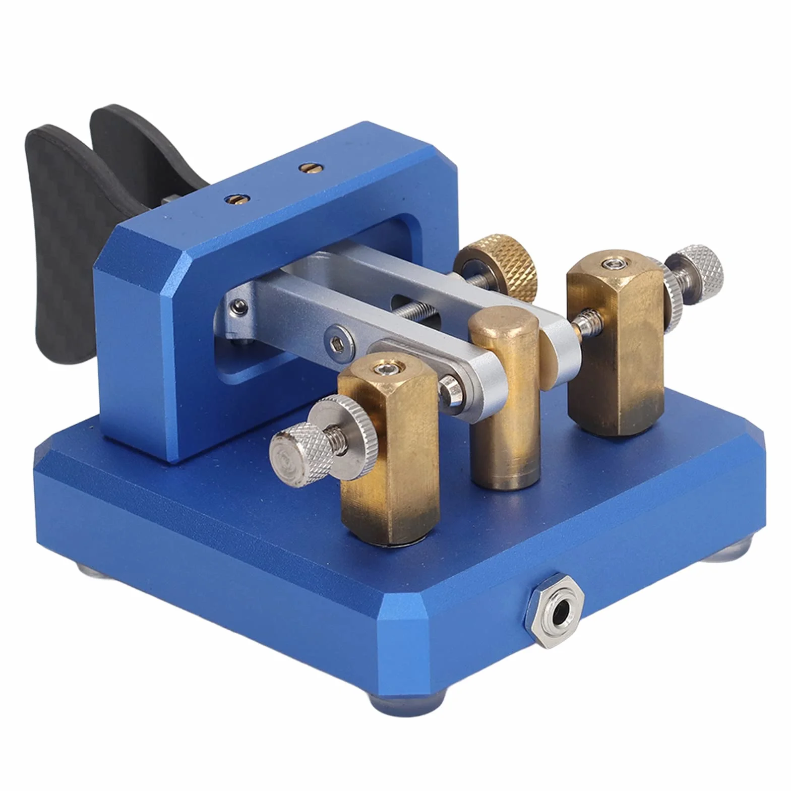 Chiave codice Morse Doppia paletta Chiave telegrafica CW automatica Strumento chiave codice Morse Acciaio (Blu)