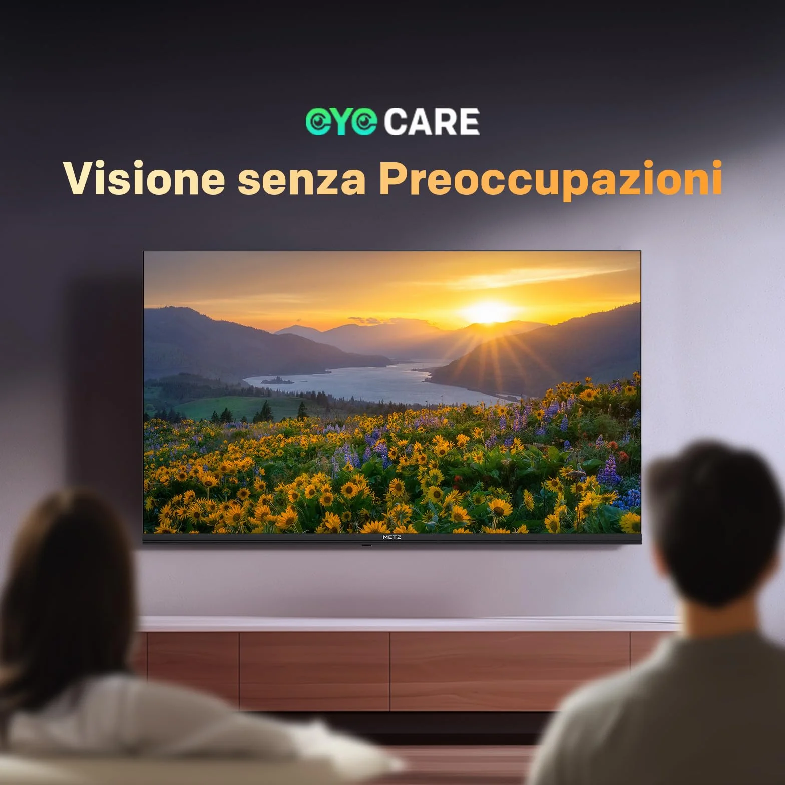 Metz 40 Pollici Smart TV Google TV LED QLED+ HDR10 Dolby Audio Bluetooth 5.1 EyeCare DVB-T/T2/C/S/S2 CI+ HEVC Main10 1.5GB RAM 40MQH7000Y