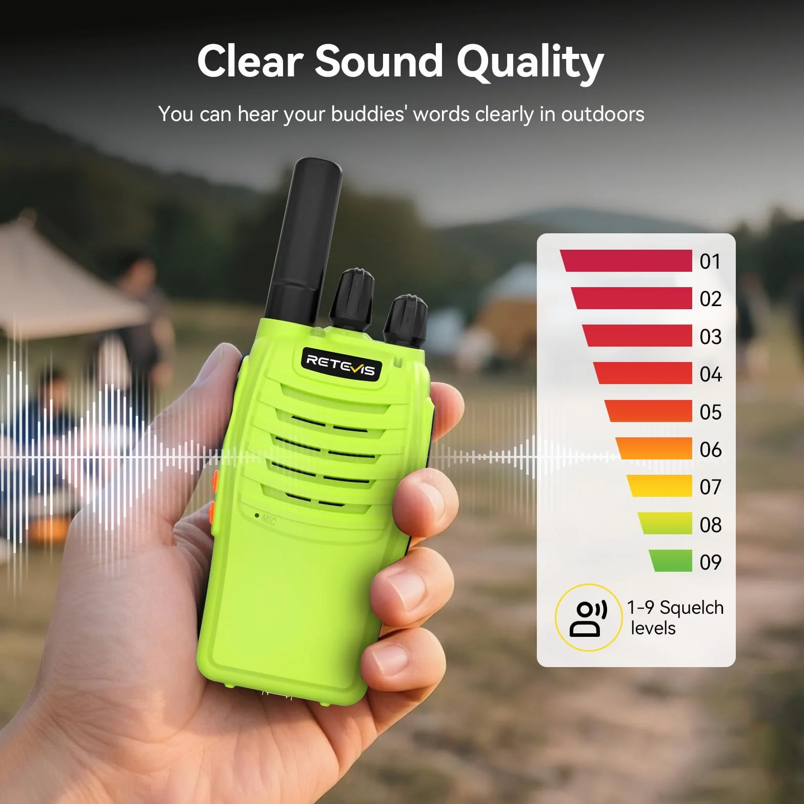 Retevis H777 Walkie Talkie Professionale con Batteria Ricaricabile, VOX, Type-C, Torcia, 1 Coppia