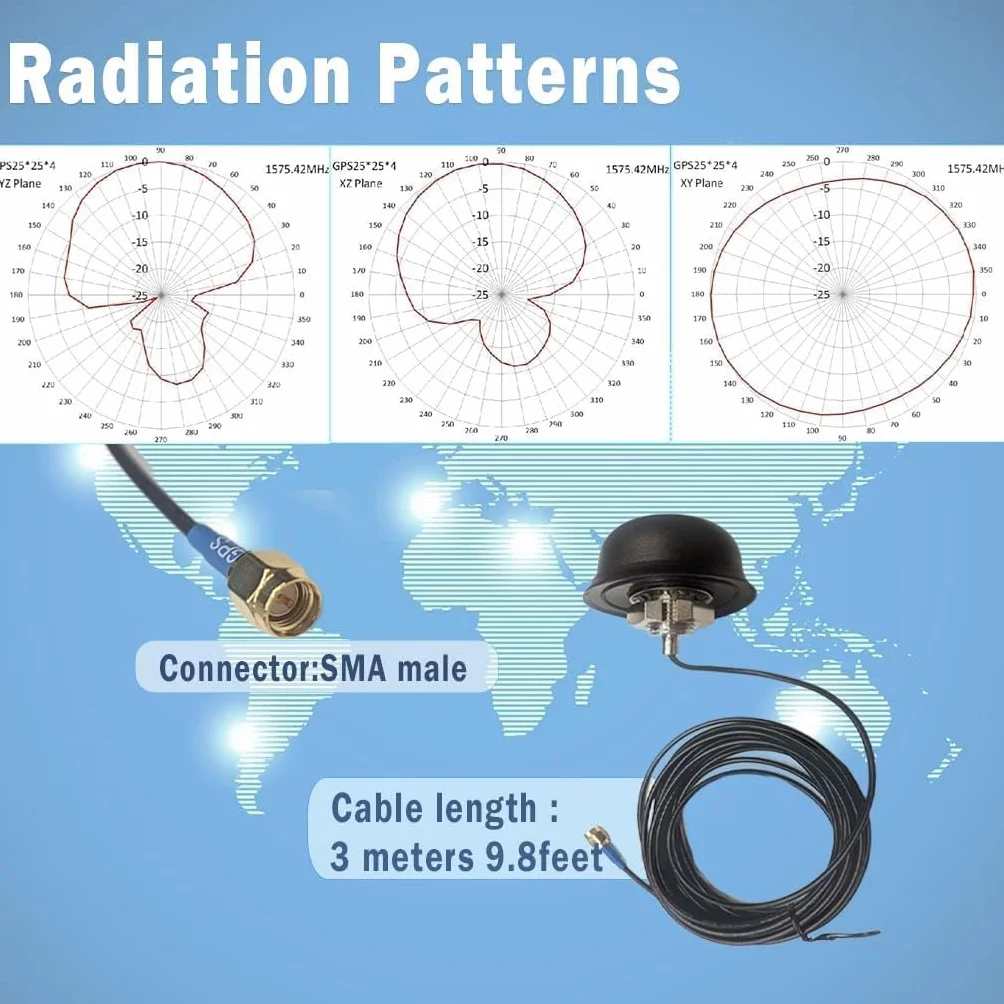 Antenna GPS Maswell SMA 1575,42 MHz esterna impermeabile montaggio a vite