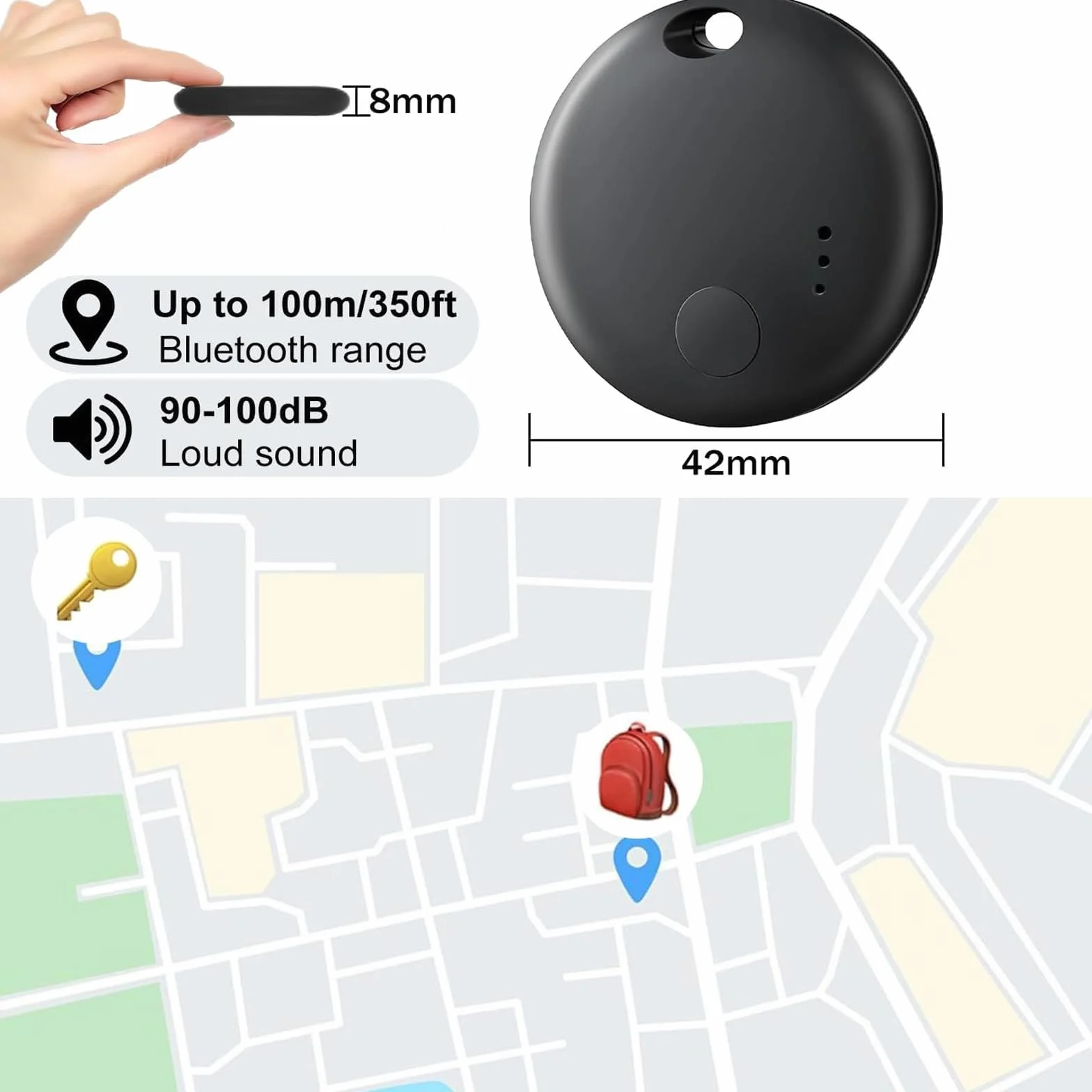 Localizzatori Bluetooth Air Tracker per Android, compatibili con Google Find Hub Device