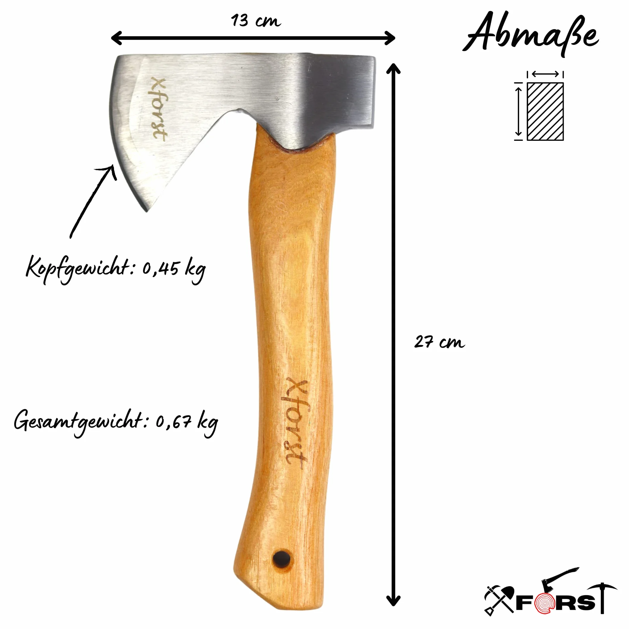 Ascia Xforst X-AG1 Accetta in Acciaio al Carbonio Forgiato Modello Vichinga