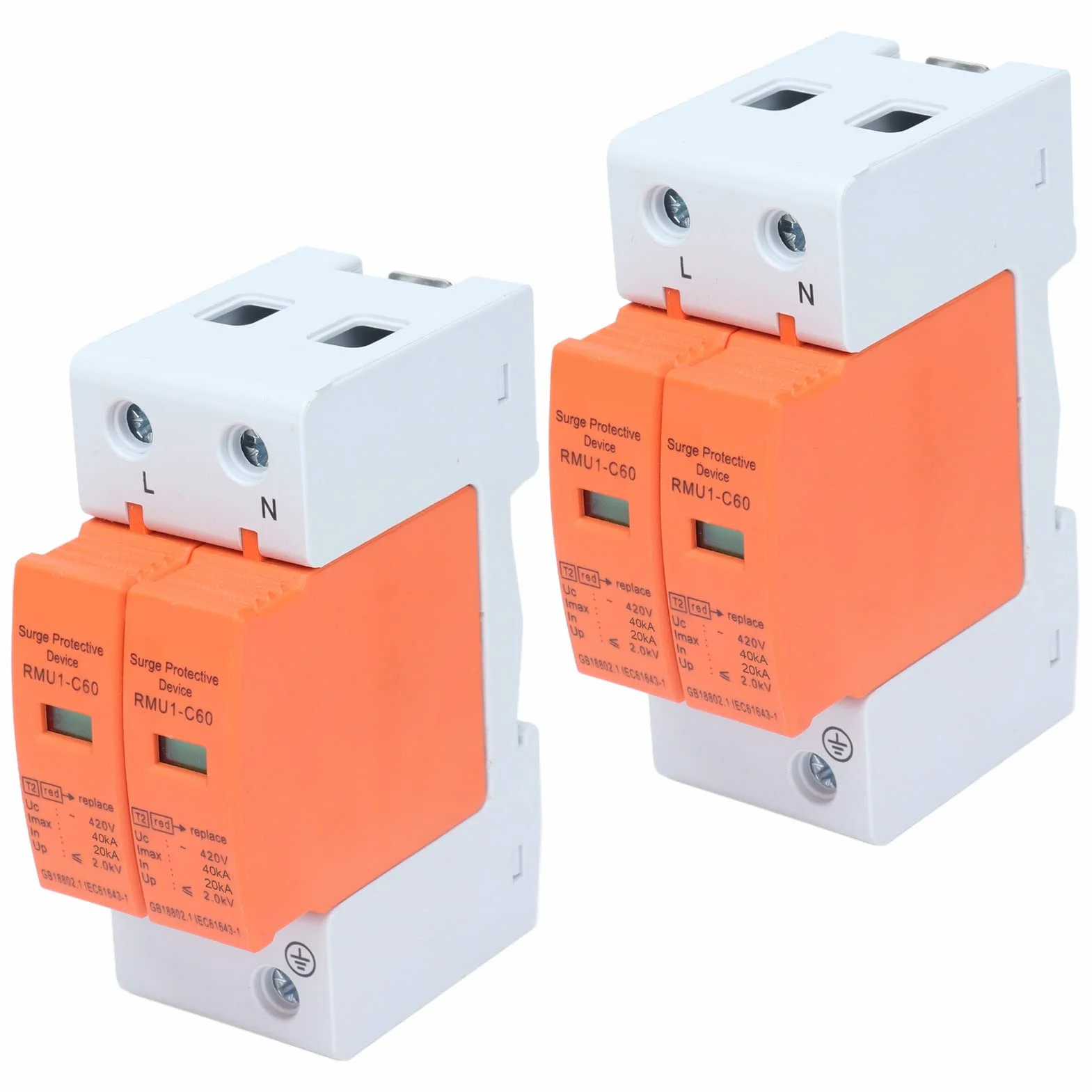 DEWIN Scaricatore di Sovratensione 2P 40kA 420V Dispositivo di Protezione Contro Le Sovratensioni