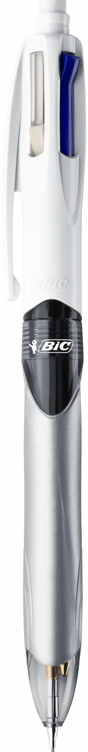 BIC 4 Colori Penna Multicolore con Matita Grafite, Penna a Sfera a Scatto 3 Inchiostri e 1 Matita Meccanica HB