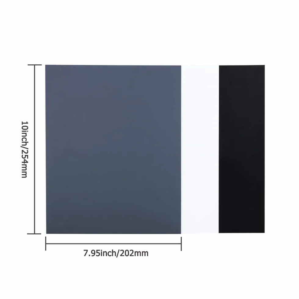 Netural Scheda grigia 3 in 1 A4 18% bilanciamento del bianco per DSLR Canon Nikon Sony