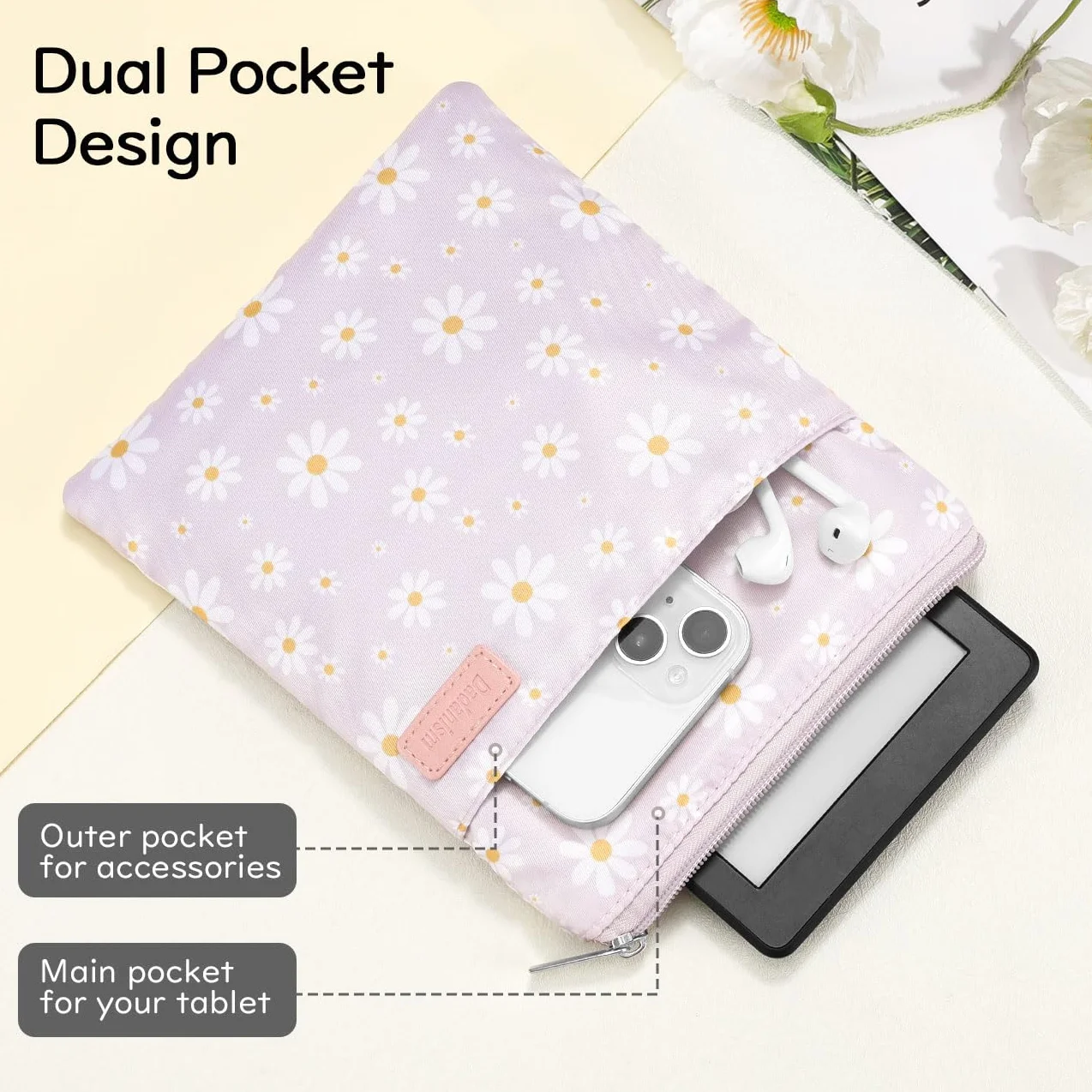 Custodia Protettiva per Tablet 6-7" Rosa Chiaro per Kindle 11ª Gen, Paperwhite 12ª Gen, Colorsoft Signature Edition, Kobo Clara Colour, Oasis