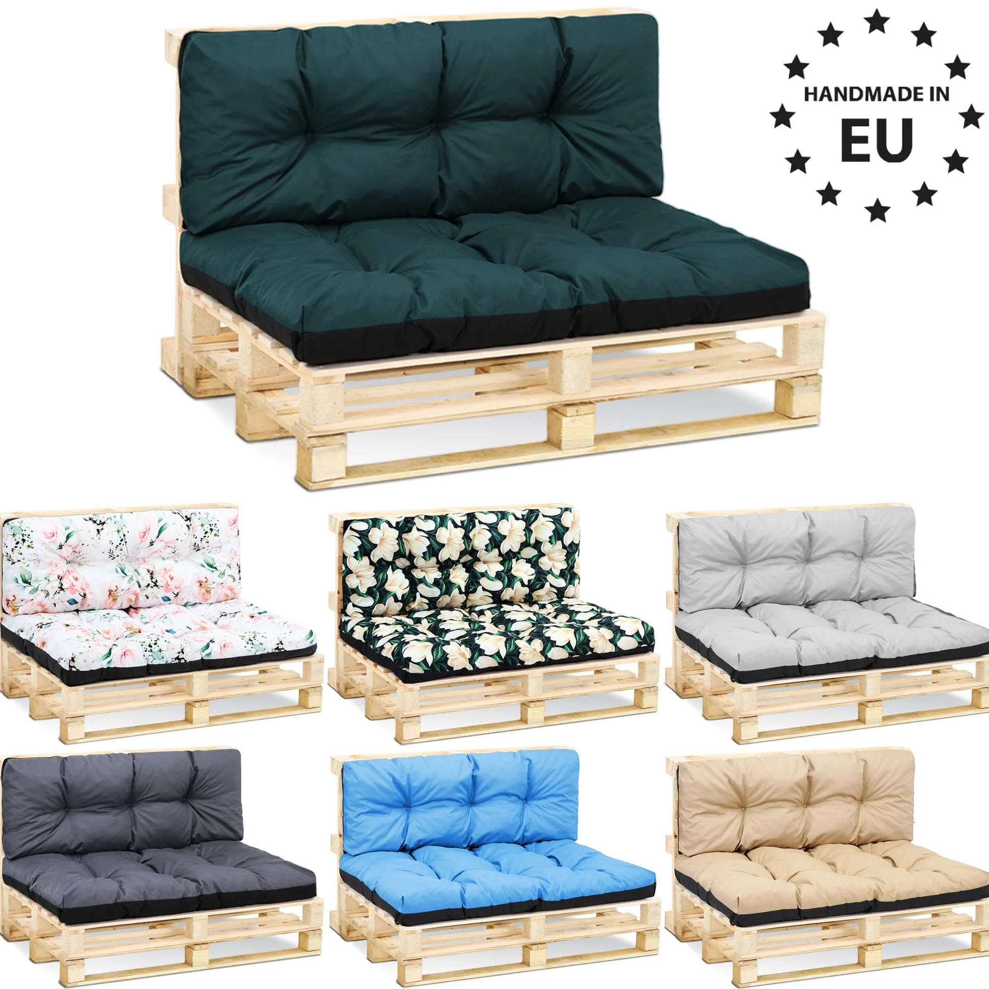 Cuscini per pallet esterno 120x80 cm Verde