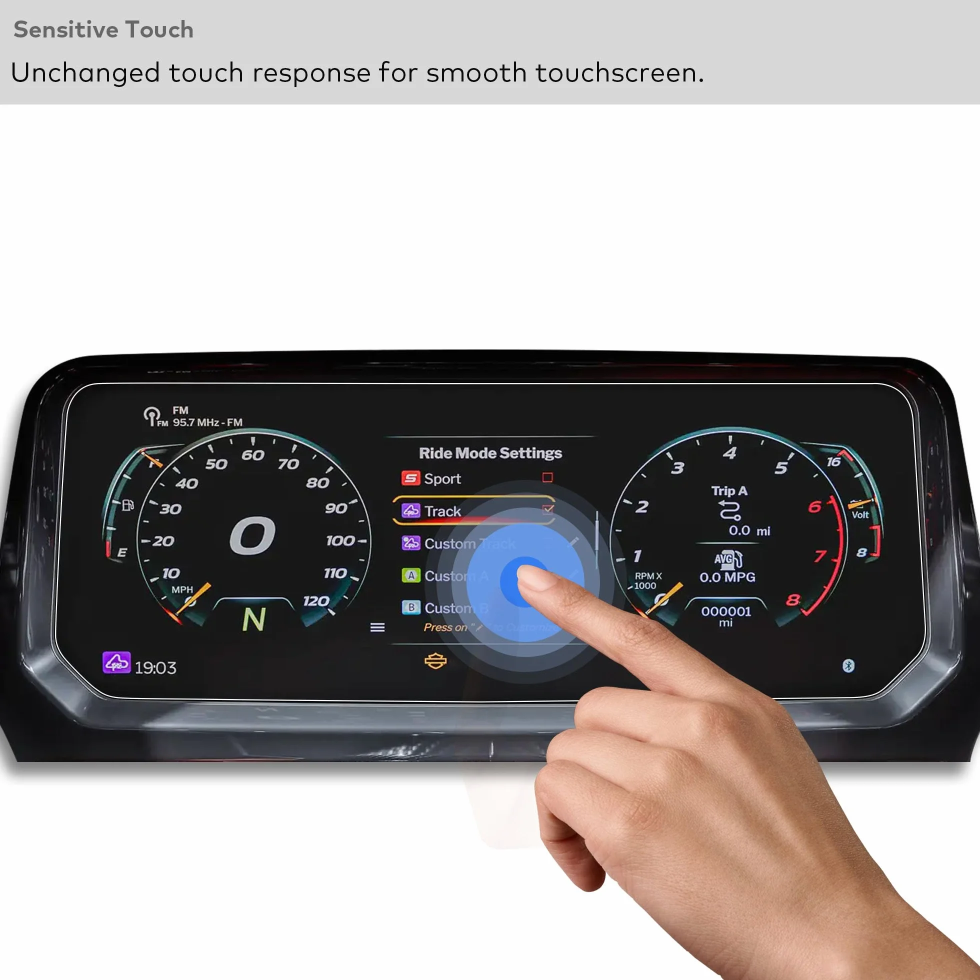 Pellicola vetro temperato per Harley Davidson FLTRXSTSE Road Glide (2024+) CVO Road Glide ST/RR (2024-2026) 12,3" touchscreen HD