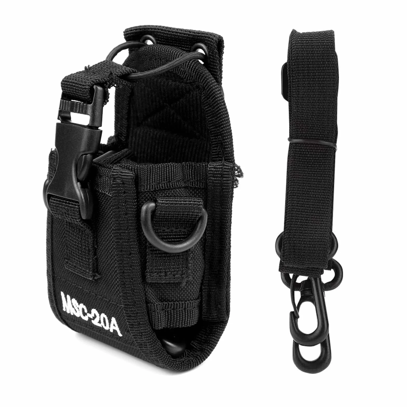 Fondina Walkie Talkie MSC-20A Custodia Universale per Radio Bidirezionale con Tracolla Regolabile Nero